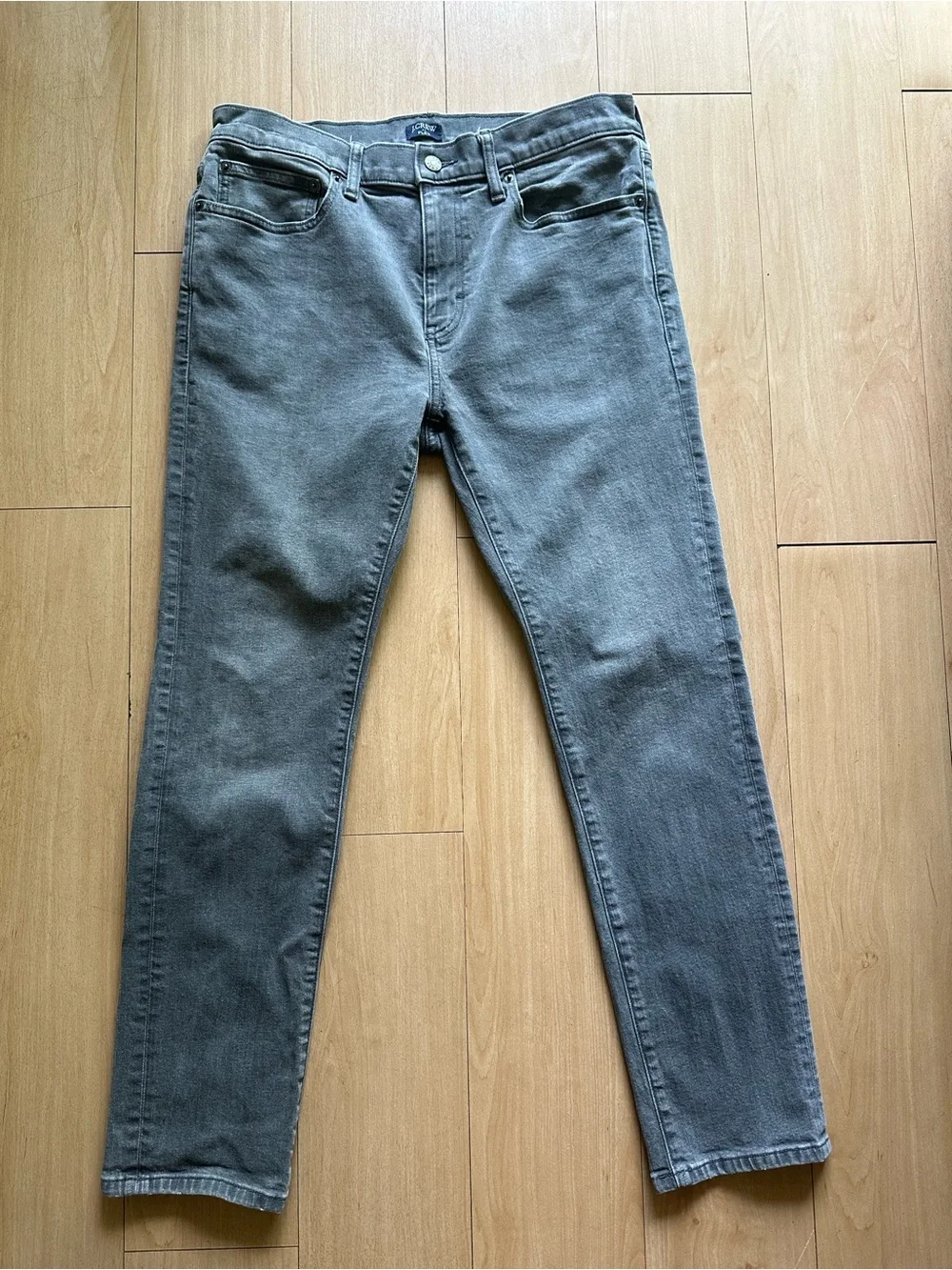 J. Crew Men's Flex Gray Slim Jean Size 33 x 30 Cotton/Elastane Casual Straight